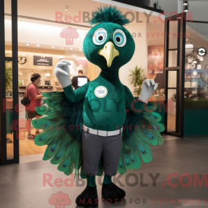 Grüner Pfau Maskottchen...