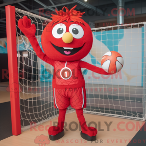 Red Volleyball Net mascot...