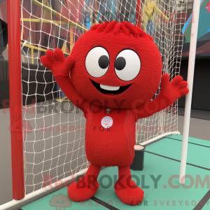 Red Volleyball Net mascot...