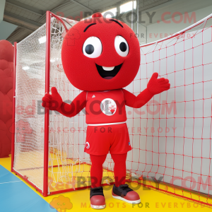 Red Volleyball Net mascot...