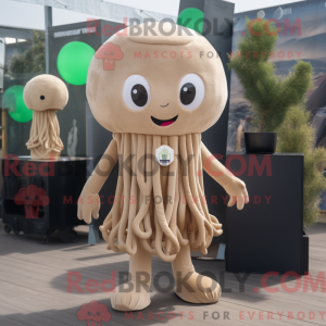 Beige Jellyfish mascot...