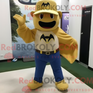 Gold Bat mascot costume...