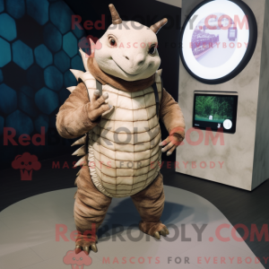 Cream Armadillo mascot...