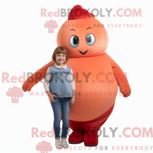 Red Apricot mascot costume...