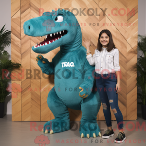 Postava maskota Teal T Rex...