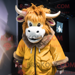 Guld Zebu maskot kostume...