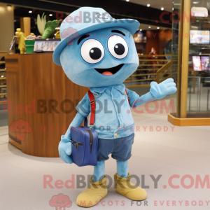 Cyan Aglet mascot costume...