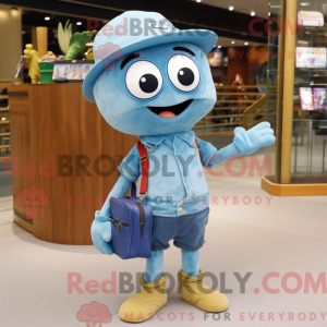 Cyan Aglet maskot kostume...