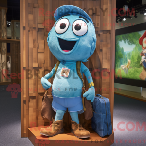 Cyan Aglet maskot kostume...