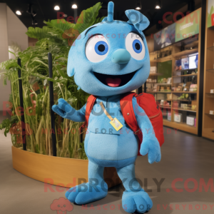 Cyan Aglet mascot costume...