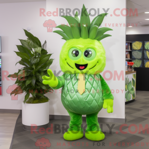 Limegrøn aas maskot kostume...