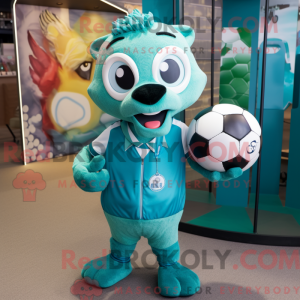 Teal Soccer Ball mascot...