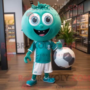 Teal Soccer Ball mascot...