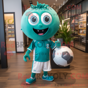 Teal Soccer Ball maskot...