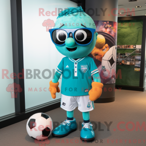 Teal Soccer Ball mascot...