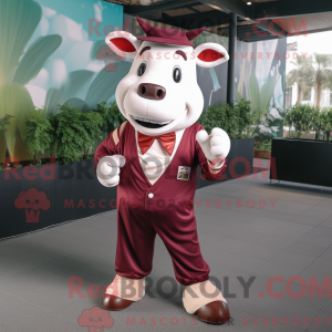Maroon Cow-maskotdraktfigur...