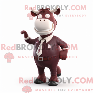 Maroon Cow-maskotdraktfigur...