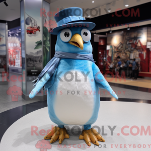 Sky Blue Penguin mascot...