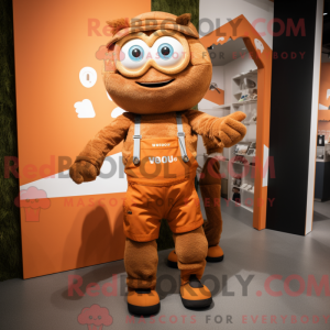 Brown Orange mascot costume...