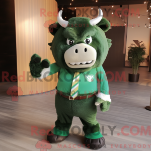 Green Bison mascot costume...