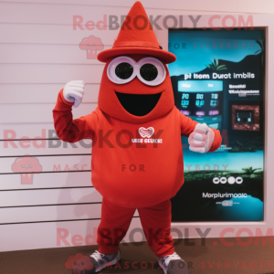 Red Mango mascot costume...
