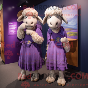 Purple Merino Sheep mascot...