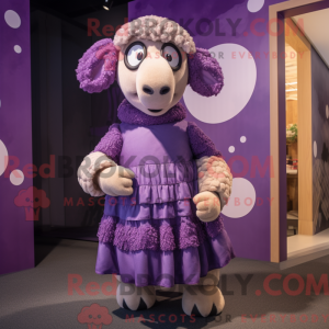 Purple Merino Sheep mascot...