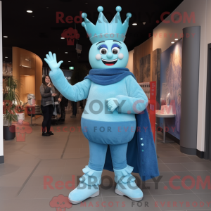 Cyan Queen mascot costume...