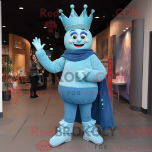 Cyan Queen maskot kostume...