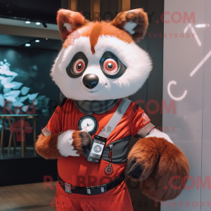 Silver Red Panda mascot...