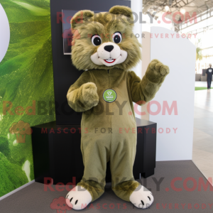 Olive Lynx mascot costume...