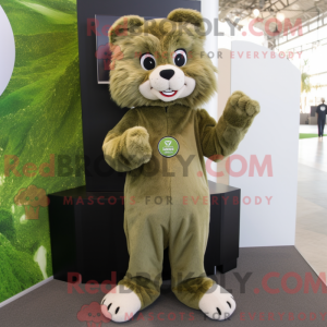 Olive Lynx maskot kostume...