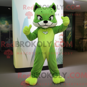 Olive Lynx maskot kostume...