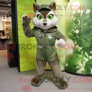 Olive Lynx mascot costume...