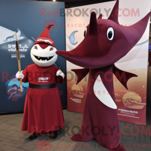 Maroon Swordfish mascot...