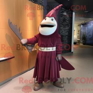 Maroon Swordfish mascot...
