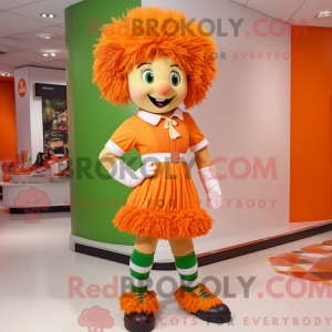 Orange Irish Dancer mascot...