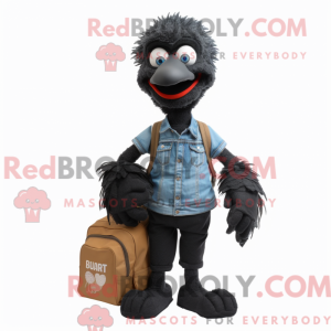 Black Emu mascot costume...