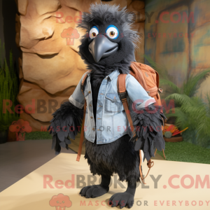 Sort Emu maskot kostume...