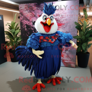Blue Roosters mascot...