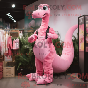 Pink Brachiosaurus maskot...