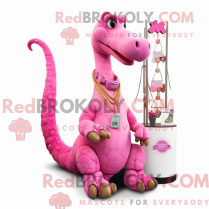 Pink Brachiosaurus maskot...