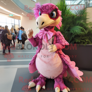 Pink Utahraptor mascot...