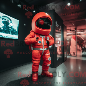 Rød Astronaut maskot drakt...