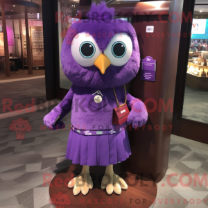 Purple Owl mascot costume...