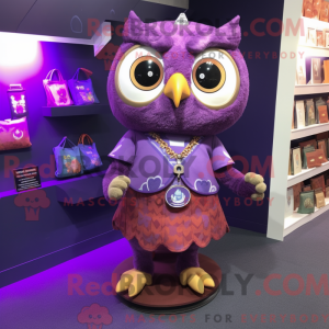 Purple Owl maskot kostume...