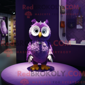 Purple Owl mascot costume...