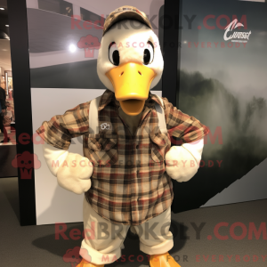 Beige gæs maskot kostume...