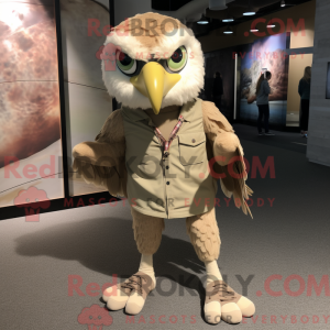 Beige Hawk-mascottekostuum...