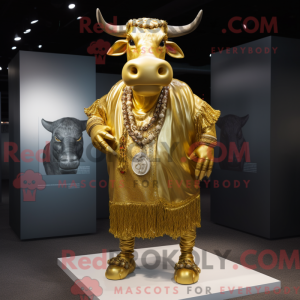 Gold Zebu mascot costume...